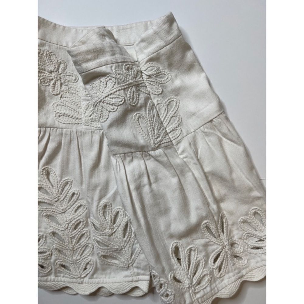 Anthropologie Ivory Drop-Waist Embroidered Eyelet Skirt - Picture 9 of 11